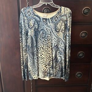 Chico’s Blue long sleeve top size 1